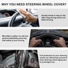 Black & White Leather Steering Wheel Cover, Steering Wheel Cover