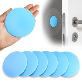 FAMLEAF 3.15" Large Wall Door Handle Stopper, 8PCS Light Blue Self Adhesive Wall Protector Rubber Door Bumpers, Solution for Stopping Damage from Doors Knobs, Shock Absorbent and Noise Reduction