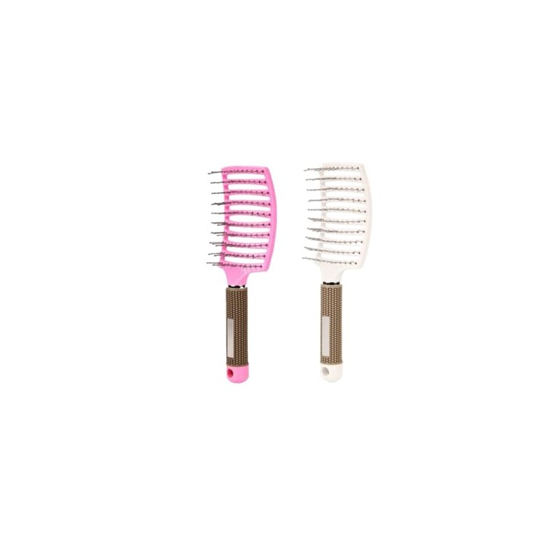 Cepillo Curvo con Ventilación, 2 Cepillos Desenredantes Antifrizz, Cepillo con