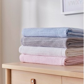 Vision Linens 100% Cotton Cellular Baby Cot Blanket, Large Size (170cm x 120cm / 67” x 47”), Pink Coloured, Super Soft, Easy Care, Machine Washable, Lightweight, 259 GSM, Leno Weave