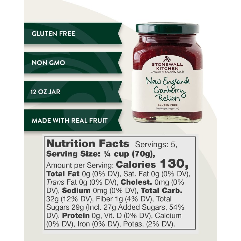 Stonewall Kitchen New England Cranberry Relish, 12 Ounce