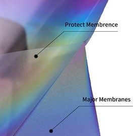 Reflective Heat Transfer Vinyl HTV Vinyl 12in x 6ft Reflective Rainbow Iron On Vinyl for T-Shirt Holographic Chameleon HTV Vinyl Easy Cut & Weed (Rainbow Reflective)