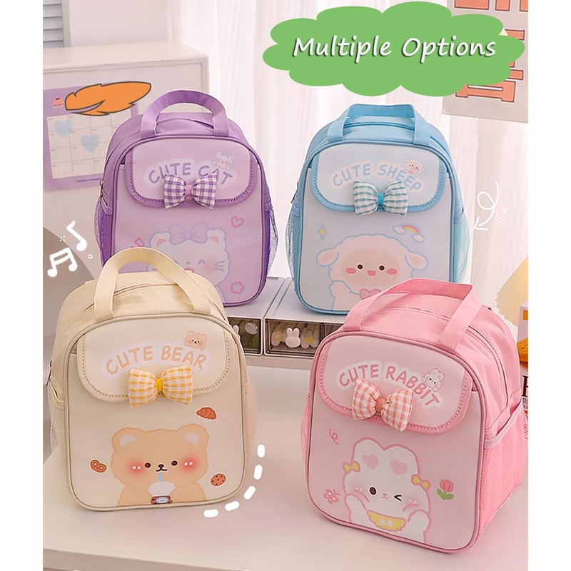 Kawaii Lunch Bag with Bow Lunch Box Cute Lunchbox Bunny