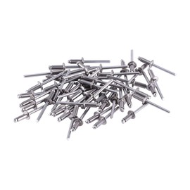 HANLATO 50Pcs 3/16 x 1/2 inch 304 Stainless Steel Blind Rivets, 4.8 x 12.7mm Pop Rivets, Open End Type Pop Rivet Grip Range 6-8 mm