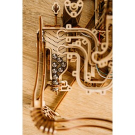 Wood Trick Wooden Marble Run Spiral Electric Motorized - Wooden 3D Puzzles for Adults and Kids to Build - 13x13 - Roller Coaster Mechanical Wooden Model Kits for Adults and Teens to Build