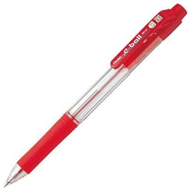 Pentel BK127-B Oil Based Ballpoint Pen, Dot E-Ball, 0.7, Red, 5 Pens