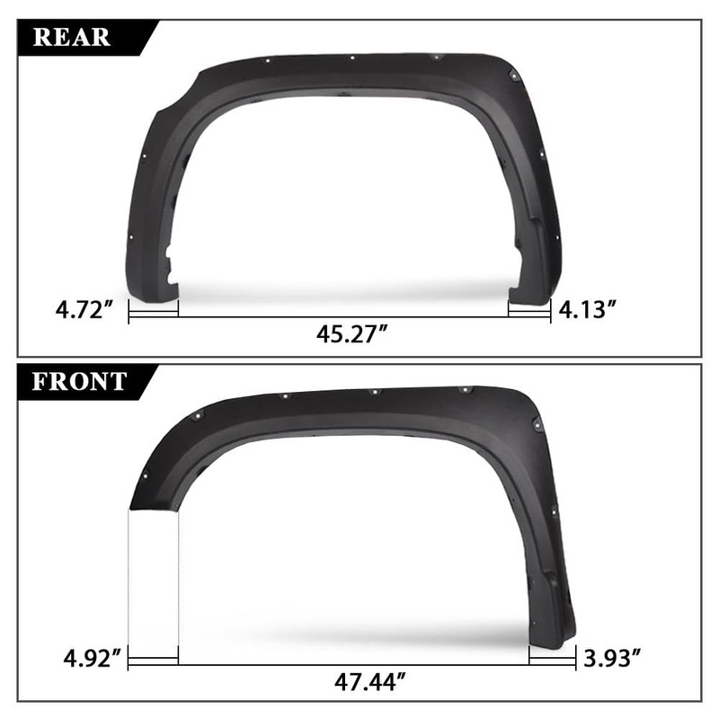 G-PLUS 4PCS Riveted-Pocket Fender Flares Compatible with Toyota Tundra 2014