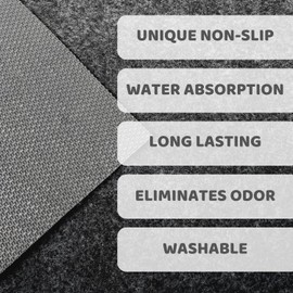 Urinal Mats Non-Slip Non-Adhesive Water Absroption Bathroom, Restaurant, Gym, Restroom Toilet floor Pad for Men and Women Rectangular Shaped Dark Gray Commercial Splash (6 PACK)