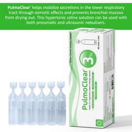 Pulmoclear Sterile Hypertonic Saline 3% Solution for Inhalation - 4ml Single-Dose Vials for Inhalation (Pack of 60 vials) – Preservative Free