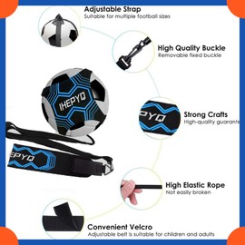 IHEPYQ Soccer Kick Trainer Soccer Training Equipment for Kids and Adults Hands Free Solo Practice Perfect for Football Skills Improvement Fit