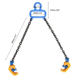 POWLAB Upgraded Chain Drum Lifter Load Capacity 1 Ton with Carbon Steel Lifting Chain and Widen Hook for Crane/Forklift Hoist Crane Metal/Plastic Barrel Lifting 55 Gallon Drums Double Lifting Chains