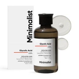 Minimalist-Tónico con ácido glicólico al 8% para una piel radiante | Tónico exfoliante multifuncional con agua de bambú para el cuerpo, el rostro, las axilas y el cuero cabelludo | Para mujeres y hom