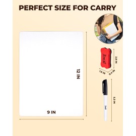 JoyCat Small Dry Erase Lap Boards for Students, 26 Pack 9"X12" Double-Sided Mini White Board Classroom Set with 32 Pens and 32 Erasers, Bulk Pack of Mini White Board for Teachers and School(26)