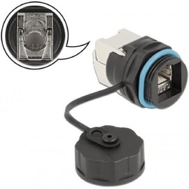 Delock Cable Connector RJ45 Female to Cat.6A LSA with Cap Waterproof