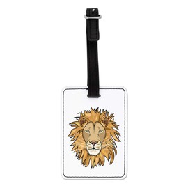 Gift Base Lion Face Visual Luggage Tag with Black Strap