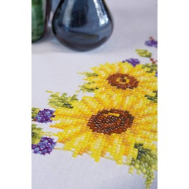 Vervaco Embroidery: Tablecloth: Sunflowers, 100% Cotton, Multi-Colour, 40 x 2 x 20 cm