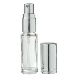 JUVITUS Clear Glass Refillable Travel Perfume Spray Bottle - .15 oz (10 Pack)