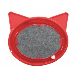 FURACÃOPET Cat Toy with Scratcher Pad and Rolling Ball – Oval Track for Independent Play and Instinct Stimulation (RED)