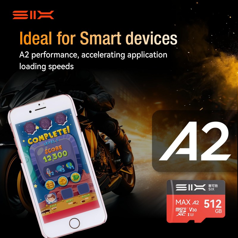 SIX M200 128GB Micro SD Card Read Up to 190MB/s
