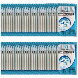 50Pcs Disposable Waterproof Toilet Seat Covers Plastic Toilet Seat Covers Waterproof Public Seat Covers for Kids Pregnant Mom Travel Hotel Public Toilets (Individual Package)