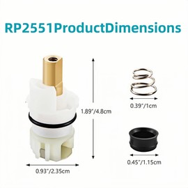 RP25513 faucet stem assembly Replacement Kit,for Delta two handle Faucet Repair Kit,Includes RP24096 Cartridge RP4993 Seat and Spring RP24097 Turn stop1/4, 2 Pack