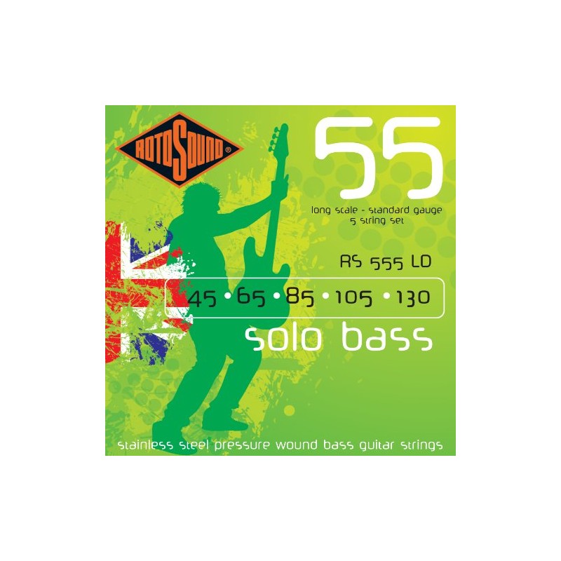 Rotosound 55 Solo Bass flatwound long scale set 5-string Standard