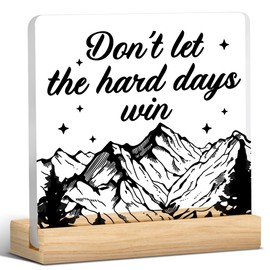 Inspirational Gifts for Women Men, Encouragement Gifts for Friends Colleague, Birthday Gifts, Don't Let The Hard Days Win Acrylic Desk Sign Decor (4 x 4 Inches)