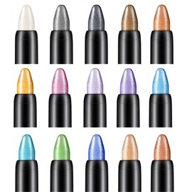 Set 15 Sombras en Barra Glitter Brillante Textura Cremosa Maquillaje para Ojos Colores brillantes Sombra de ojos Practica                             