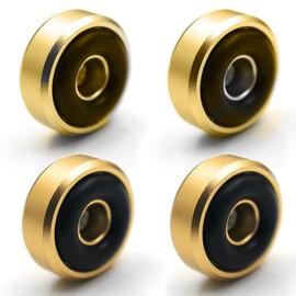 Audio Insulator, Speaker, Anti-Howling, Insulator, Aluminum, Round Type, Rubonarie, Gold, Silver, Soundproofing, Vibration, Anti-Vibration, Speaker Set of 4, 4 Pieces