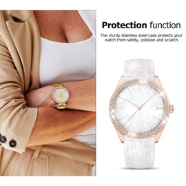 SEWACC Watch Case Rhinestone Protective Cover for Watch Stylish Lightweight Design Fit Durable Edge Protection from Scratches and Bumps