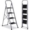 SEGAWE 4 Step Ladder Folding Step Stool with Wide Anti-Slip