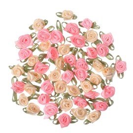 100 Pcs Mini Satin Ribbon Rose for Crafts