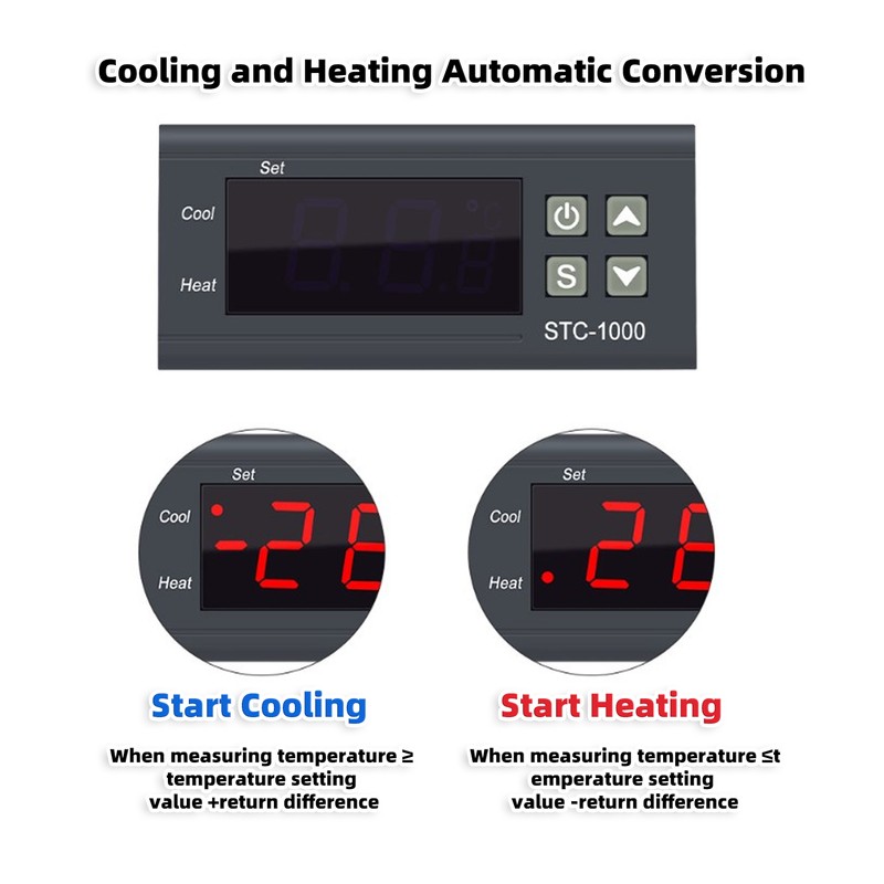 Smart Temperature Controller NTC Sensor Adjustable Digital Display Thermostat 220VAC