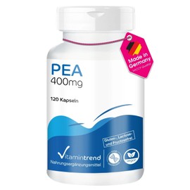 Vitamintrend PEA 400mg - 120 Kapseln ! 4-MONATS-VORRAT ! Palmitoylethanolamid - hochdosiert - vegan - bioverfgbare Supplements aus Deutschland | Vitamintrend