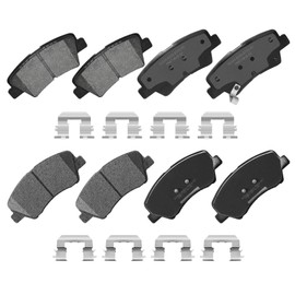 YxpBrake Front Rear Ceramic Brake Pads with Hardware Fit for Hyundai Elantra 2011 2012 2013 2014 2015 2016, Accent 2012-2017, Veloster 2012-2015, Kia Forte, Forte5 2014-2016, Rio 2012-2018