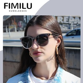 FIMILU Women’s Polarized Sunglasses – Classic Vintage Frame with Gold Accents Stylish Sun Glasses UV400 Protection