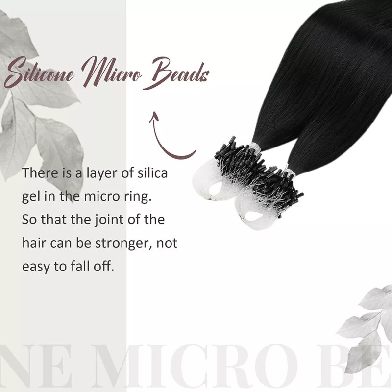 Moresoo Extensiones Cabello Humano 50gr 14in #1b Off Negro