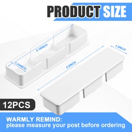 Xuhal Internal Vinyl End Caps PVC End Caps for Pocket Rail Vinyl Fence Post Caps Vinyl Fence Parts, Inner Clips Dimensions(8 Pcs,2 x 3.5 Inch, Inner 1.8" X 3.25")