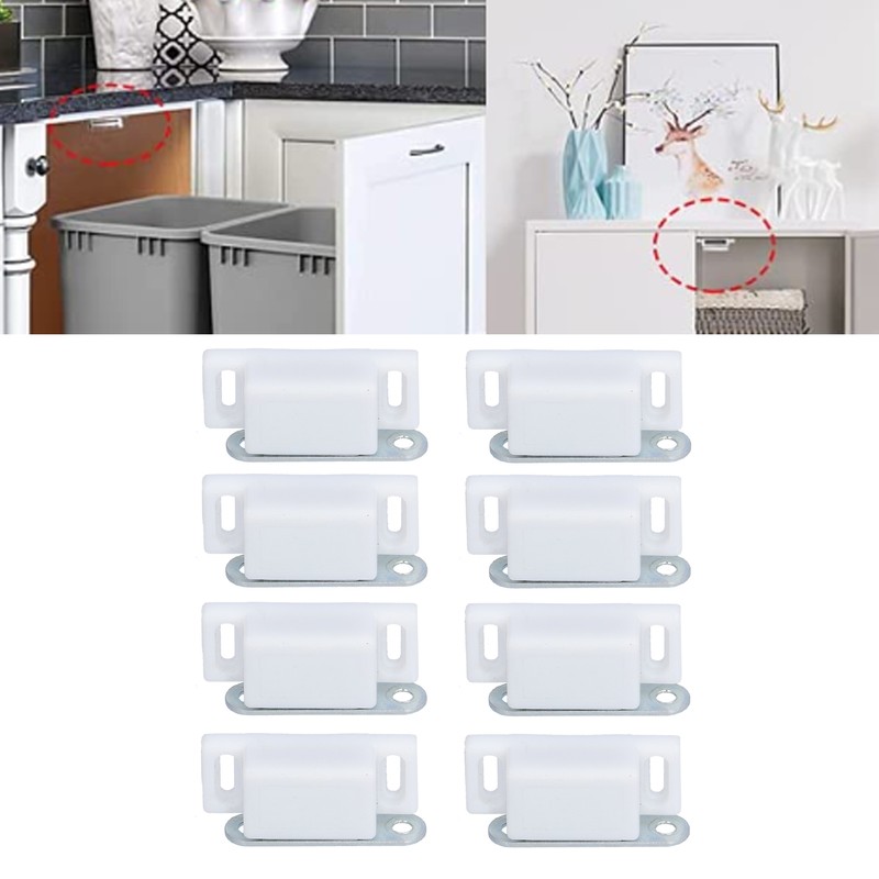 8 Set Stainless Steel Magnetic Door Catch Cupboard Closet Cabinet