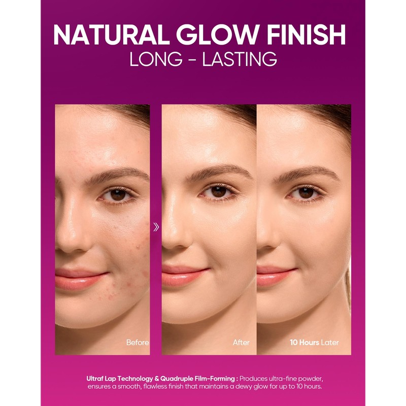 SKINTIFIC Cover Glow Perfect Cushion Foundation – Natural Radiant Finish,
