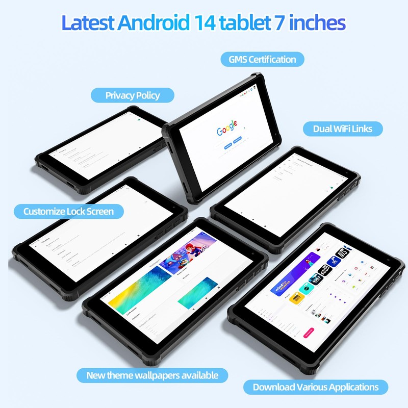 PRITOM 7 Inch Android 14 Tablet PC with 8GB RAM