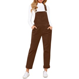 LookbookStore Overall Jumpsuit for Women Brown Corduroy Overalls for Women Western Outfit Hippie Outfit Inspo Womens Clothes Trendy Size Medium Size 8 10