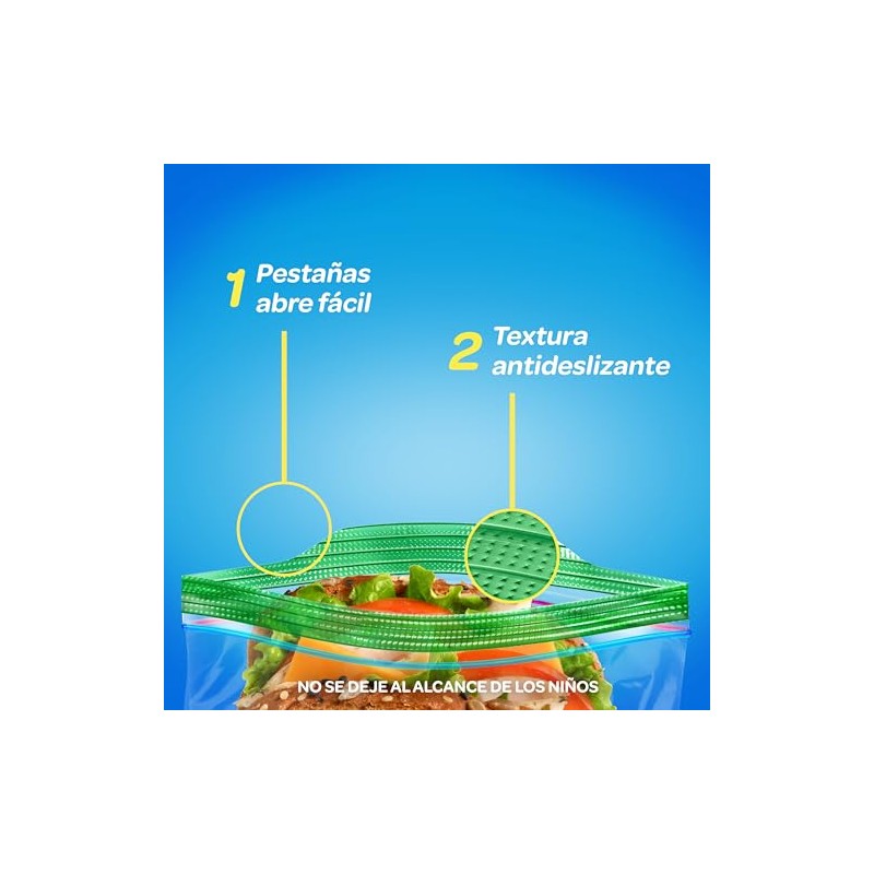 Ziploc Bolsas Herméticas para Sandwich, 100 Bolsas