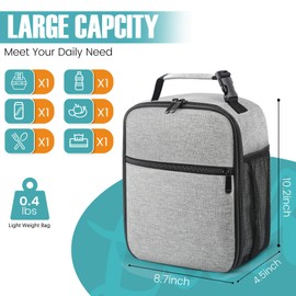 Lunch Bag for Men/Women, Reusable Lunch Box for Adult, Small Insulated Lunch Box, Lunch Tote Bag for Office, Work, Picnic