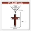 JewelryWe Men's Wooden Cross Necklace: Durable Stylish Stainless Steel &
