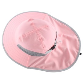 Connectile Kids Summer UPF 50+ Flap Cap Wide Brim Safari Hat Kids Sun Hat Infant UV Protection Hat, Pink