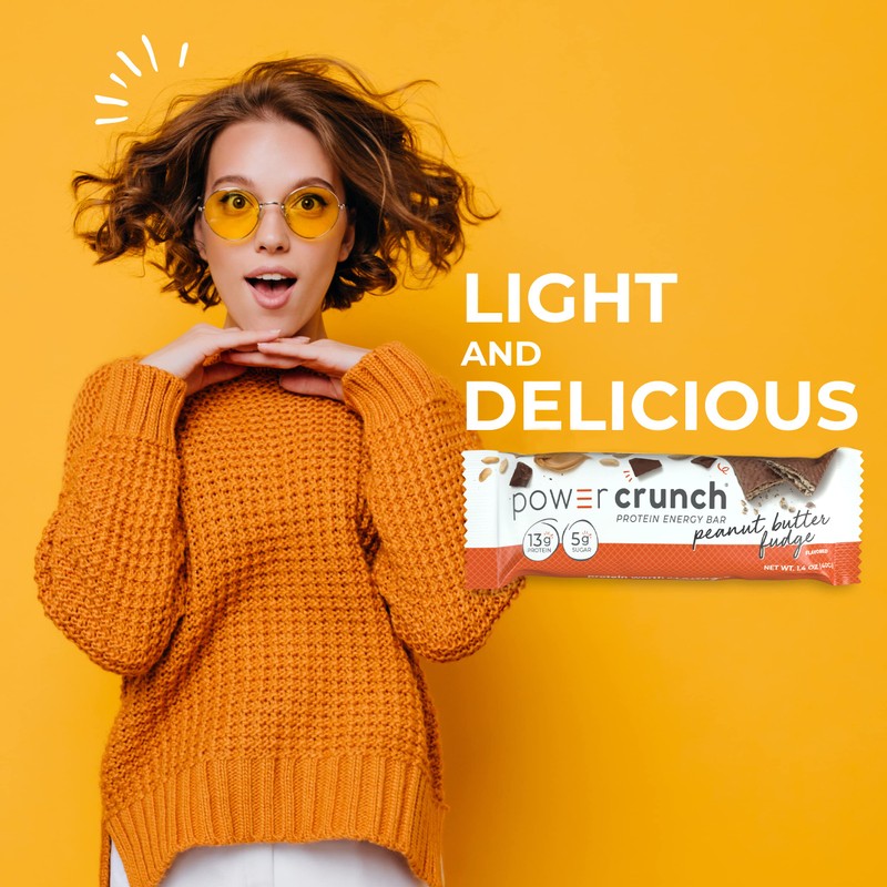 Power Crunch Protein Wafer Bars, High Protein Snacks with Delicious