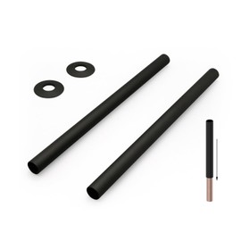 VANCOCO Radiator Collars Cover Pair Matt Black Radiator Pipe Sleeves 2PCS Radiator Pipe Covers (300mm x 18mm)