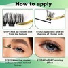 Lash Clusters,96pcs Individual Lashes C Curl 10mm Eyelash Clusters KEYYOU