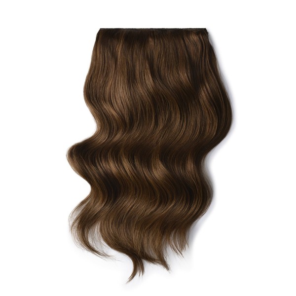cliphair Double Wefted Full Head Remy Clip in Human Hair Extensions - Chestnut Brown (#6), 16" (180g)